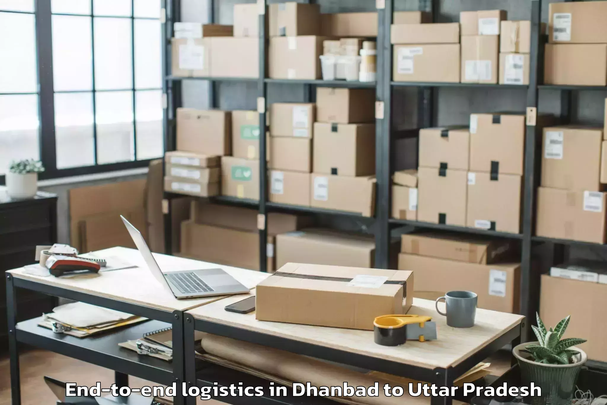 Book Dhanbad to Sasni End To End Logistics Online